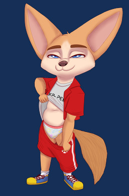 anthro biped male male_anthro solo standing young damian5320 fenix_(xp-pen) canid canine fennec_fox fox mammal true_fox absurd_res alpha_channel hi_res