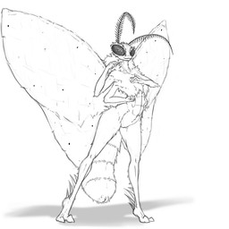4_arms antennae_(anatomy) arthropod_abdomen arthropod_abdomen_genitalia arthropod_abdomen_vulva clitoris compound_eyes female fuzzy genitals insect_wings multi_arm multi_limb solo vulva wings sentientsocks arthropod insect lepidopteran moth 1:1 monochrome