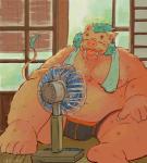 anthro belly biped blush clothing detailed_background eyes_closed humanoid_hands male moobs nipples overweight overweight_anthro overweight_male sitting solo towel underwear buta5kawa hamuga86 lifewonders tokyo_afterschool_summoners ganglie_(tas) mammal suid suine sus_(pig) wild_boar 2019 hi_res