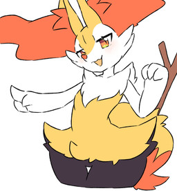 3_fingers anthro arm_tuft biped black_legs blush blush_lines breasts cheek_tuft chest_tuft dipstick_tail eyelashes facial_tuft featureless_breasts female female_anthro fingers flesh_fang fluffy fluffy_tail front_view fur gesture hand_gesture hip_tuft inner_ear_fluff looking_at_viewer markings multicolored_body multicolored_fur neck_tuft nude nude_anthro nude_female object_in_tail open_mouth orange_body orange_eyes orange_fur orange_inner_ear_fluff orange_nose orange_tail_tip pointing shoulder_tuft simple_background small_breasts snout solo standing stick stick_in_tail tail tail_markings tapering_snout thigh_gap tuft two_tone_tail white_background white_body white_fur white_hands white_sclera yellow_body yellow_fur yellow_tail yakiniku628 nintendo pokemon braixen canid generation_6_pokemon mammal pokemon_(species) 2024 colored digital_drawing_(artwork) digital_media_(artwork) flat_colors hi_res portrait three-quarter_portrait