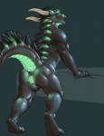 anthro anus balls black_body black_scales butt genitals glowing glowing_flesh glowing_taint horn looking_at_viewer male mane muscular muscular_anthro muscular_male non-mammal_balls pose presenting scales solo spikes tail teeth tongue tongue_out scritt microsoft mythology the_elder_scrolls sairaks scritt_(character) argonian dragon mythological_creature mythological_scalie scalie 2016 detailed digital_media_(artwork) hi_res pinup