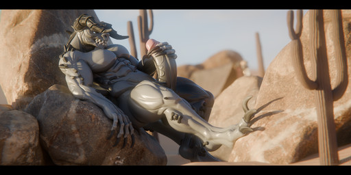 3_claws 3_toes 5_claws 5_fingers abs against_natural_surface against_object against_rock against_surface anthro aroused balls barazoku barely_visible_balls barely_visible_genitalia bent_leg big_balls big_muscles big_pecs big_penis biped black_bars blue_eyes cactus claws desert dutch_angle empty_eyes erection feet finger_claws fingers genitals glans glowing glowing_eyes grey_balls grey_body grey_penis hand_on_own_penis hand_on_penis head_horn holding_penis horn humanoid_genitalia humanoid_penis leaning leaning_backward looking_pleasured male masturbation muscular muscular_anthro muscular_male narrowed_eyes navel nude_anthro nude_male outside pecs penile penile_masturbation penis pink_glans plant reclining saguaro sharp_teeth side_view solo spikes spikes_(anatomy) teeth thick_thighs toe_claws toes vein veiny_penis junatah fallout microsoft kaas_(junatah) deathclaw reptile scalie 2025 2:1 3d_(artwork) absurd_res blender_(artwork) digital_media_(artwork) hi_res letterbox watermark