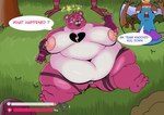 accessory anthro belly belly_rolls big_belly big_breasts biped breasts chubby_cheeks duo fat_rolls female female_anthro female_focus fur genitals headband leg_rolls male morbidly_obese morbidly_obese_female multicolored_body nipples obese obese_anthro obese_female overweight overweight_anthro overweight_female pink_body pink_fur plantigrade pussy solo_focus speech_bubble text thick_thighs weirdocat epic_games fortnite budge_(fortnite) cuddle_team_leader avian bear bird budgerigar loriinae mammal parakeet parrot true_parrot digital_drawing_(artwork) digital_media_(artwork) hi_res