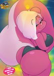 absurd_res anthro bedroom_eyes big_breasts big_butt bimbette breasts butt curvy_figure dialogue english_text female fur hi_res huge_breasts huge_butt inkit89 looking_at_viewer mammal mephitid narrowed_eyes pink_body pink_fur seductive skunk solo talking_to_viewer text thick_thighs tiny_toon_adventures voluptuous warner_brothers wide_hips