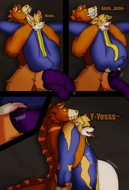 2_penises anal anal_penetration animal_genitalia animal_penis anthro blush bodily_fluids canine_genitalia canine_penis cave clenched_teeth clothed clothing crying cum cum_inflation cum_inside dark duo erection femboy from_behind_position full_nelson full_nelson_(legs_held) full_nelson_position fur genital_fluids genitals grin hair inflation knot knotted_penis knotting looking_pleasured male male/male male_penetrated male_penetrating male_penetrating_male moan multi_genitalia multi_penis muscular nude open_mouth penetration penile penile_penetration penis penis_in_ass sex simple_background smile tears tears_of_pleasure teeth text tongue tongue_out torn_clothing vault_suit firestrot fallout microsoft sebastian_clank canid canine canis fox mammal night_stalker_(fallout) absurd_res digital_media_(artwork) hi_res shaded