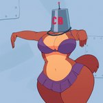 anthro big_breasts bikini breasts bucket bucket_on_head clothing container female huge_breasts hypnosis hypnotic_clothing mind_control solo swimwear thick_thighs two-piece_swimsuit wide_hips cdlum nickelodeon spongebob_squarepants sandy_cheeks mammal rodent sciurid tree_squirrel animated hi_res