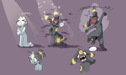 anthro anthrofied black_body black_fur blush bodily_fluids crotch_tuft ear_expansion ellipsis expansion eyes_closed fangs fur fur_growth growth happy human_to_anthro interrobang kneeling male open_mouth open_smile pokemon_speak praying purple_background red_eyes simple_background smile solo species_transformation speech_bubble tears teeth text transformation transformation_sequence tuft netchy_boo nintendo pokemon eeveelution generation_2_pokemon human mammal pokemon_(species) umbreon 5:3 english_text hi_res shaded