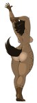 5_fingers anthro arched_soles back_boob barefoot big_breasts big_butt breasts brown_body brown_fur brown_pawpads butt butt_heart claws feet female fingers fur gloves_(marking) hindpaw humanoid_feet humanoid_hands knee_pit leg_markings markings nipples nude pawpads paws plantigrade rear_view simple_background socks_(marking) solo spots spotted_body spotted_fur stretching tail tiptoes toe_claws white_background wide_hips danonymous tiah_(danonymous) hyena mammal spotted_hyena absurd_res hi_res