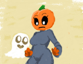 ambiguous_gender black_sclera breasts cloak clothing duo eyelashes female food for_a_head frown fruit holidays jack-o'-lantern not_furry plant pumpkin pumpkin_head simple_background smile solo_focus white_eyes unknown_artist google google_doodle halloween magic_cat_academy elemental_creature elemental_humanoid flora_fauna food_creature food_humanoid fruit_humanoid ghost humanoid living_fruit object_head plant_humanoid spirit 2016