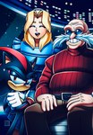 anthro black_body black_fur clothing eyewear female fur glasses gloves group handwear inside male smile tail trio rainsyart sega sonic_the_hedgehog_(series) gerald_robotnik maria_robotnik shadow_the_hedgehog human mammal hi_res