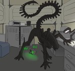 2020 absurd_res alien alien:_isolation alien_(franchise) ass_up being_watched detailed_background digital_media_(artwork) duo female furniture hi_res hiding humanoid lamp looking_at_another motion_tracker not_furry open_mouth teeth xenomorph xenopera