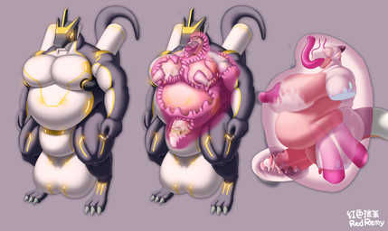 4_missing_limbs balls belly bodily_fluids breast_milking breasts clitoris cum facial_piercing genital_fluids genitals gynomorph intersex lactating latex muscular nipple_piercing nipple_ring nipples nose_piercing nose_ring nude overweight penis piercing ring_piercing sex_toy tentacles vulva redremy7 mythology redremy_(character) dragon mythological_creature mythological_scalie scalie absurd_res hi_res