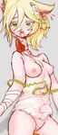 animal_humanoid blonde_hair bodily_fluids canid canid_humanoid canine canine_humanoid death decapitation digital_media_(artwork) female female_death fox_humanoid genitals gore gore_focus hair hi_res humanoid incontinence mammal mammal_humanoid nipples pussy snuff tears toxic_ramen vtuber