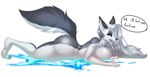 anthro breasts butt female hair invocation profanity solo text white_body white_hair foxgumie helluva_boss mythology loona_(helluva_boss) canid canid_demon canine canis demon domestic_dog hellhound mammal mythological_canine mythological_creature english_text hi_res