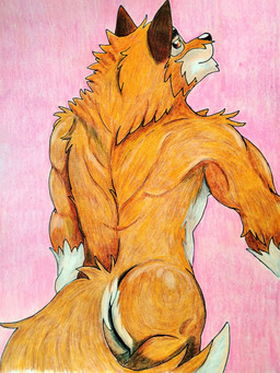 anthro athletic athletic_anthro athletic_male biped brown_body brown_fur butt fur male male_anthro rear_view simple_background solo tail d05lion balto_(series) universal_studios balto canid canine canis mammal wolf absurd_res hi_res