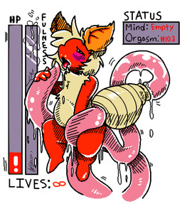 anal anal_penetration anthro anus arthropod_abdomen arthropod_abdomen_anus arthropod_abdomen_penetration biped blush bodily_fluids butt cum cum_inside fur gameplay_mechanics genital_fluids gui hair health_bar leaking nude penetration sex simple_background solo tentacles tongue lonelycharart arthropod insect lepidopteran moth 2018 digital_media_(artwork)
