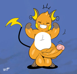 anthro balls big_balls big_penis blush bodily_fluids eyes_closed genital_fluids genitals huge_balls huge_penis humanoid_genitalia humanoid_penis male male/male male_focus nude penis presenting presenting_penis smile solo vein veiny_penis joaoppereiraus nintendo pokemon boris_(joaoppereiraus) generation_1_pokemon humanoid pokemon_(species) raichu 2026 digital_media_(artwork) hi_res signature parent_(lore)