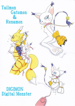 anthro arms_behind_back ball_gag bdsm black_sclera blue_eyes bondage bound breasts canine cat chest_tuft claws collar digidredg digimon duo english_text feline female fox fur gag gatomon gloves kneeling leash looking_back mammal multiple_scenes nipples one_eye_closed open_mouth pussy_juice renamon rope sex_toy solo text tuft vibrator whiskers white_fur yellow_fur
Rating: Explicit
Score: 7
User: APimpFromBuffalo
Date: April 22, 2012
