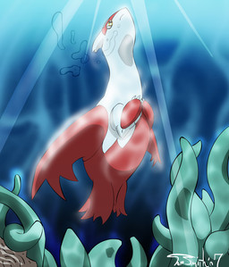 amber_eyes claws detailed_background female feral iris light light_claws long_neck multicolored_body pupils red_body seaweed solo two_tone_body underwater water white_body white_claws year conditional_dnp insomniacovrlrd nintendo pokemon generation_3_pokemon latias legendary_pokemon pokemon_(species) 2007 digital_media_(artwork) shaded signature