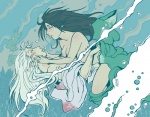 duo fantasy female humanoid_pointy_ears male male/female not_furry nude pointy_ears underwater water helena_markos inuyasha rin_(inuyasha) sesshomaru demon humanoid blue_theme source_request