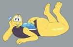 anthro big_butt blep blue_shell blush blush_lines bottom_heavy butt clothing feet_up freckled_butt freckles heart_symbol huge_butt leotard lying male on_front pear-shaped_figure scales shell solo thick_thighs tongue tongue_out wide_hips yellow_body yellow_scales evilcrispicular mario_bros nintendo kooper_(evilcrispicular) koopa koopa_troopa reptile scalie turtle hi_res