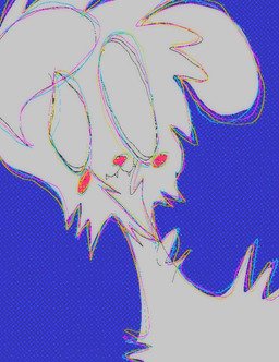 ambiguous_gender feral fur glamfur scene_haircut solo white_body white_fur fr34kpet wynter_(fr34kpet) canid canine canis domestic_dog mammal aliasing colorful_theme digital_media_(artwork)