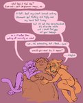 after_sex aftercare anthro bedding blanket clothed clothing cuddling dialogue female group lying magic on_back on_side psychic simple_background text trio squishysheepie beatriz_(squishysheepie) julian_(squishysheepie) sabrina_(squishysheepie) callitrichid canid canine canis domestic_dog haplorhine hybrid mammal marmoset monkey new_world_monkey pit_bull primate english_text hi_res sketch trans_(lore) trans_man_(lore)