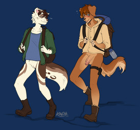 anthro balls biped blush border bottomless bottomless_anthro bottomless_female bottomless_male claws clothed clothed_anthro clothed_female clothed_male clothing duo female fingers footwear foreskin front_view fur genitals hair male partially_clothed partially_clothed_anthro partially_clothed_female partially_clothed_male penis shoes smile standing tail teeth tongue transparent_border vulva kittydee louie_(threefourwolf) canid canine canis domestic_dog mammal 2026 alpha_channel digital_drawing_(artwork) digital_media_(artwork)