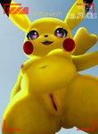 anthro anus breasts brown_eyes clitoris female genitals heart_eyes heart_symbol looking_at_viewer looking_down low-angle_view navel nippel open_mouth pregnant pregnant_female pussy recording sky smile solo spread_pussy spreading teeth text yellow_body silavos nintendo pokemon generation_1_pokemon mammal pikachu pokemon_(species) rodent hi_res watermark