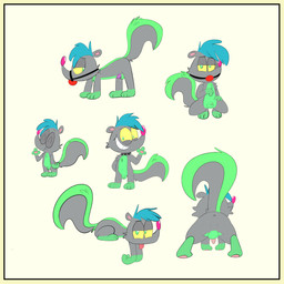 balls bdsm bondage border bound butt chastity_cage chastity_device collar feral genitals group male nude penis presenting solo spiked_collar spikes unsupported_chastity_cage wearing_chastity_cage wearing_chastity_device yellow_border avoid_posting kippykat vexxy_roo_(kippykat) mammal mephitid skunk 1:1 absurd_res hi_res