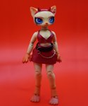 anthro anthrofied ball_jointed_doll belt blue_eyes bottomwear chain clothed clothing eyeshadow female jewelry makeup necklace skirt solo standing pixel_chikki hasbro littlest_pet_shop littlest_pet_shop:_popular brooklyn_hayes lps_339 american_shorthair domestic_cat felid feline felis mammal hi_res sculpture_(artwork) traditional_media_(artwork)