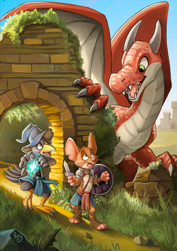 ambiguous_feral ambiguous_gender anthro beak blue_bottomwear blue_clothing bottomwear claws clothed clothing day fangs feathers feral glistening glistening_eyes grass green_eyes grey_clothing grey_hat grey_headwear group hat headgear headwear holding_melee_weapon holding_object holding_shield holding_sword holding_weapon magic_user male melee_weapon membrane_(anatomy) membranous_wings open_mouth orange_body orange_scales pink_inner_ear pink_nose plant red_eyes scales shield standing sword tail tail_feathers teeth toe_claws trio weapon whiskers white_wings wings young young_anthro young_male pandapaco mythology avian dragon mammal mouse murid murine mythological_creature mythological_scalie rodent scalie hi_res