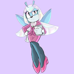antennae_(anatomy) anthro black_clothing black_leggings black_legwear black_nose blue_body blue_face bottomwear breasts brooch closed_frown clothing collared_shirt cuffs_(clothing) dress_shirt eyelashes female flying footwear front_view frown gloves hand_on_hip handwear headgear headwear high_heels holding_object holding_paper insect_wings leggings legwear long_eyelashes mouth_closed one_eye_half-closed paper pink_bottomwear pink_clothing pink_dress_shirt pink_footwear pink_high_heels pink_shirt pink_skirt pink_topwear purple_background purple_eyes shirt shoes simple_background skirt small_breasts solo topwear white_clothing white_gloves white_handwear wide_hips wings anonymarss idw_publishing sega sonic_the_hedgehog_(comics) sonic_the_hedgehog_(idw) sonic_the_hedgehog_(series) jewel_the_beetle arthropod beetle insect 1:1 2026 hi_res portrait