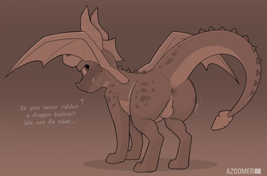 2_horns all_fours anus back_spikes backsack balls blush butt dialogue erection feral genitals horn logo looking_back male markings nude nude_male penis simple_background smile solo spiked_tail spikes spikes_(anatomy) spread_wings tail text wings azoomer activision mythology spyro_the_dragon spyro dragon mythological_creature mythological_scalie scalie 2025 artist_logo artist_name english_text hi_res monochrome sepia