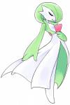 breasts eyes_closed featureless_breasts female hair hair_over_eye not_furry one_eye_obstructed open_mouth simple_background small_breasts solo standing white_background oyatsu nintendo pokemon gardevoir generation_3_pokemon pokemon_(species) 2:3 full-length_portrait hi_res portrait