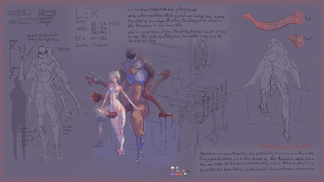 10_eyes 3_fingers 4_arms 5_fingers 5_toes armor bar bar_stool big_penis black_face blonde_hair blush bodily_fluids body_blush bottomwear breastplate breasts butt_blush chart claws clothed clothed_male clothing color_swatch cross-popping_vein cum cum_on_hand cum_on_penis dominant dominant_female duo erection exposition feet female female_human finger_claws fingers flaccid furniture genital_fluids genitals hair hair_bun hand_on_leg hand_on_penis hand_on_thigh highlights_(coloring) huge_penis larger_sub long_penis looking_at_viewer looking_down looking_down_at_viewer male male/female male_humanoid multi_arm multi_eye multi_limb nude nude_female pale_skin pants penis penis_chart poster prosthetic prosthetic_leg prosthetic_limb red_body red_penis robotic_leg rubbing_penis scratches scratching sex shadow shaking shoulder_blush simple_background sitting size_difference sketch_background small_breasts smug_face standing stool struggling submissive tapering_penis teasing text thick_thighs thigh_sex toes unusual_anatomy unusual_genitalia unusual_penis vulva white_body skinnedteeth lex_(skinnedteeth) alien arthropod human humanoid insect mammal thineaxe 16:9 absurd_res character_name colored colored_sketch english_description english_text hi_res huge_filesize model_sheet monochrome sketch widescreen