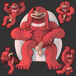 abs anthro caricature cuck_chair erection facial_markings feet genitals glans head_markings humanoid_feet light_penis long_penis low_hanging_balls male markings masturbation muscular muscular_male muzzle_(marking) nipple_fetish nipple_pinch nipple_play nipples pecs penis pinch pink_glans pink_nipples plantigrade purple_eyes red_body silly_face silly_pose simple_background sitting smile solo ravuer sega sonic_the_hedgehog_(series) knuckles_the_echidna echidna mammal monotreme 1:1 hi_res