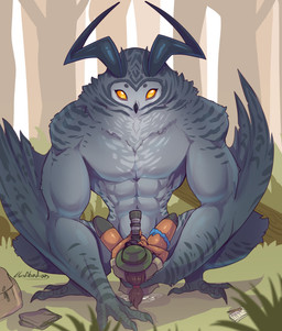 3_toes 4_fingers abdominal_bulge anthro anthro_penetrating anthro_penetrating_female anthro_penetrating_human beak biped claws clothed clothed_female clothed_human clothing duo feathers feet female female_human female_on_anthro female_penetrated finger_claws fingers hair hat headgear headwear horn human_on_anthro human_penetrated interspecies larger_anthro larger_male male male/female male_anthro male_on_human male_penetrating male_penetrating_female male_penetrating_human nude nude_anthro nude_male outside penetration sex size_difference smaller_female smaller_human smaller_penetrated toe_claws toes wings lluisabadias avian bird horned_owl human mammal owl true_owl 2026 absurd_res digital_drawing_(artwork) digital_media_(artwork) hi_res