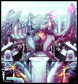 anal belly big_breasts big_butt big_tail bodily_fluids breasts butt cum cum_from_mouth cum_in_ass cum_in_mouth cum_inflation cum_inside cum_through duo excessive_cum excessive_genital_fluids female fucking_machine genital_fluids genitals hand_holding huge_breasts huge_tail inflation machine penetration pink_body rear_view tail thick_thighs vulva wings dnp101 capcom jewish_mythology monster_hunter mythology avalee aquatic aquatic_dragon dragon leviathan leviathan_(mh) mizutsune mythological_creature mythological_marine mythological_scalie scalie valstrax hi_res