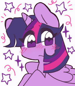 blush female feral horn simple_background solo sparkles star wings worried_look puppiepony friendship_is_magic hasbro my_little_pony mythology twilight_sparkle_(mlp) equid equine mammal mythological_creature mythological_equine winged_unicorn hi_res