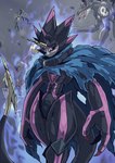 anthro black_body black_sclera blade cape claws clothing fire glowing glowing_eyes group horn male tail tail_blade weapon_tail wings sutunununu bandai_namco digimon devidramon devimon digimon_(species) gulusgammamon humanoid scalie hi_res