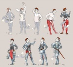 armor clothed clothing dressing female how-to medieval plate_armor putting_on_armor putting_on_clothes solo tail topless underwear warrior woman_at_arms glaux felid mammal pantherine snow_leopard sequence