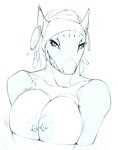 anthro areola big_breasts breasts ear_piercing ear_ring female hair huge_breasts looking_at_viewer nipple_piercing nipples non-mammal_breasts piercing ring_piercing smile solo teeth neracoda aria_(neracoda) fish marine shark 2023 digital_media_(artwork) hi_res