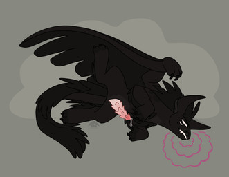 animal_genitalia animal_penis black_body black_fur bodily_fluids dripping erection feline_genitalia feline_penis feral fur genital_fluids genital_slit genitals hybrid_genitalia hybrid_penis looking_at_viewer lying male nude on_side penile_spines penis precum precum_drip presenting raised_leg simple_background slit_penis smile solo spread_legs spreading tail vocalization white_eyes wings notquitehuman creatures_of_sonaria mythology dragon fellisio mythological_creature mythological_scalie scalie digital_media_(artwork) hi_res