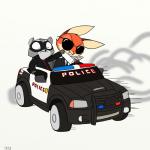 anthro car clothed clothing drifting duo eyewear female fur inside_car inside_vehicle motor_vehicle police police_car police_vehicle simple_background sunglasses vehicle skelly_doll disney zootopia cooper_(zootopia) fan_character violet_(zootopia) canid canine fox hybrid lagomorph leporid mammal procyonid rabbit raccoon 1:1 2017 hi_res