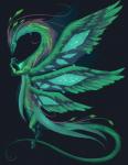 2019 absurd_res ambiguous_gender claws digital_media_(artwork) dragon feathered_dragon feathered_scalie feathered_wings feathers feral floverale-hellewen hi_res mythological_creature mythological_scalie mythology scalie solo tail wings