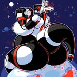 anthro belly big_belly big_breasts big_butt big_tail body_size_growth breasts butt destruction earth female growth huge_breasts huge_butt huge_thighs hyper hyper_breasts hyper_butt machine macro moon multicolored_body outside planet planet_destruction red_eyes sitting size_transformation solo space star sun tail terra_macro thick_thighs transformation wide_hips baronflint mythology auxie_(mikumikumadness) dragon mythological_creature mythological_scalie robot scalie 1:1