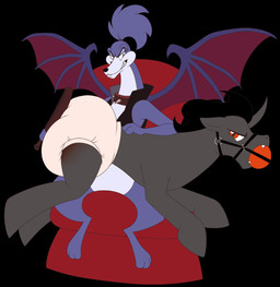 anthro ball_gag butt_slap clean_diaper clothed clothing diaper diaper_only duo eyewear female gag glasses male nude slap spanking topless wearing_diaper wearing_glasses deviantdaredevil all_dogs_go_to_heaven don_bluth friendship_is_magic hasbro my_little_pony belladonna_(all_dogs_go_to_heaven) king_sombra_(mlp) canid canine canis demon domestic_dog hunting_dog mammal hi_res