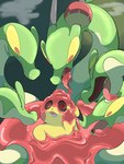 ambiguous_gender duo feral horn slime spiral_eyes stuck tongue tongue_out mag_(artist) nintendo pokemon generation_1_pokemon generation_9_pokemon hydrapple pikachu pokemon_(species) 3:4 hi_res