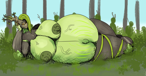 branch breasts female forest horn hyper hyper_pregnancy lying nipples on_side plant pregnant solo tree vein veiny_belly veiny_breasts vwpologt dryad elemental_creature elemental_humanoid flora_fauna horned_humanoid humanoid monster plant_humanoid hi_res
